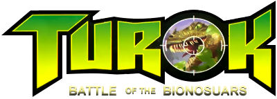 Turok Battle of the Bionosaurs logo for GameBoy